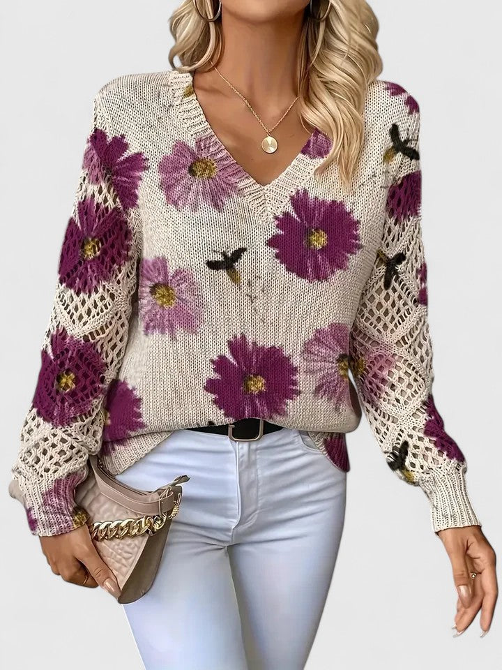 Sara™ | Elegant tröja med blommönster