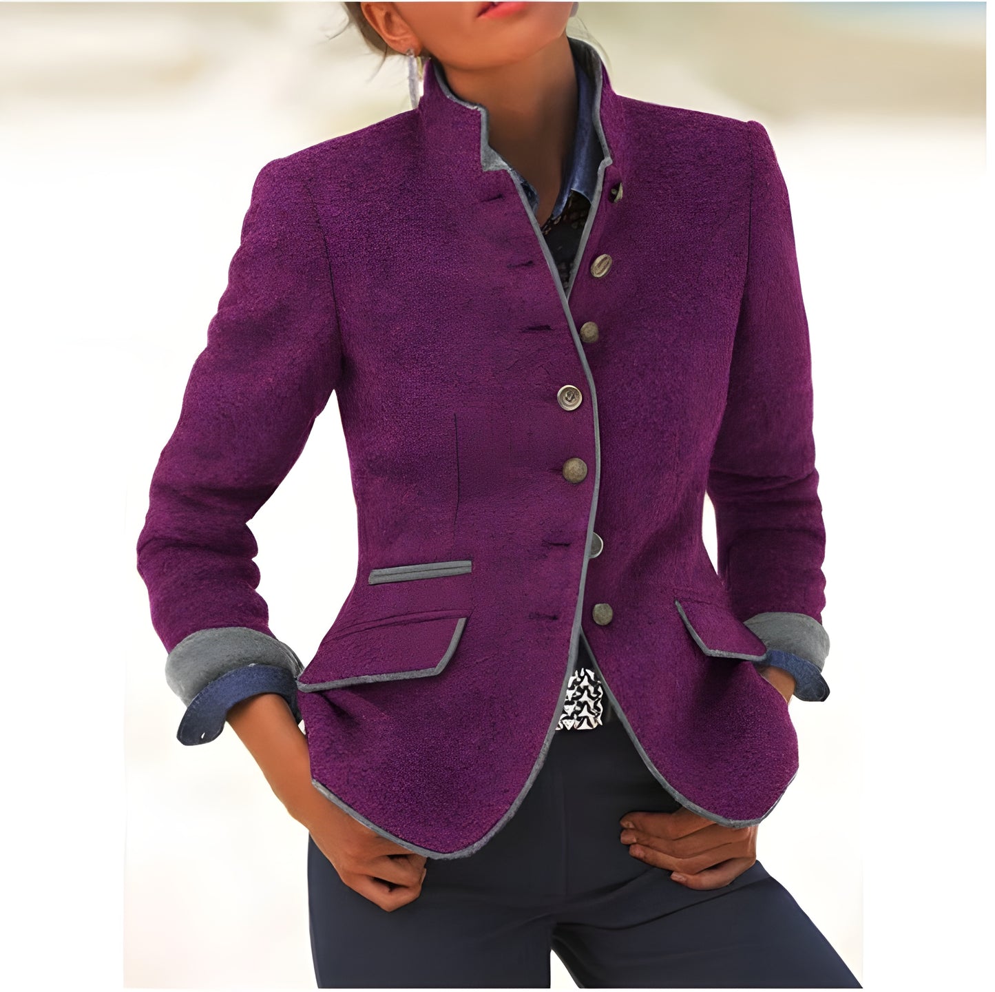 Amira™ | Elegant cardigan med hög krage