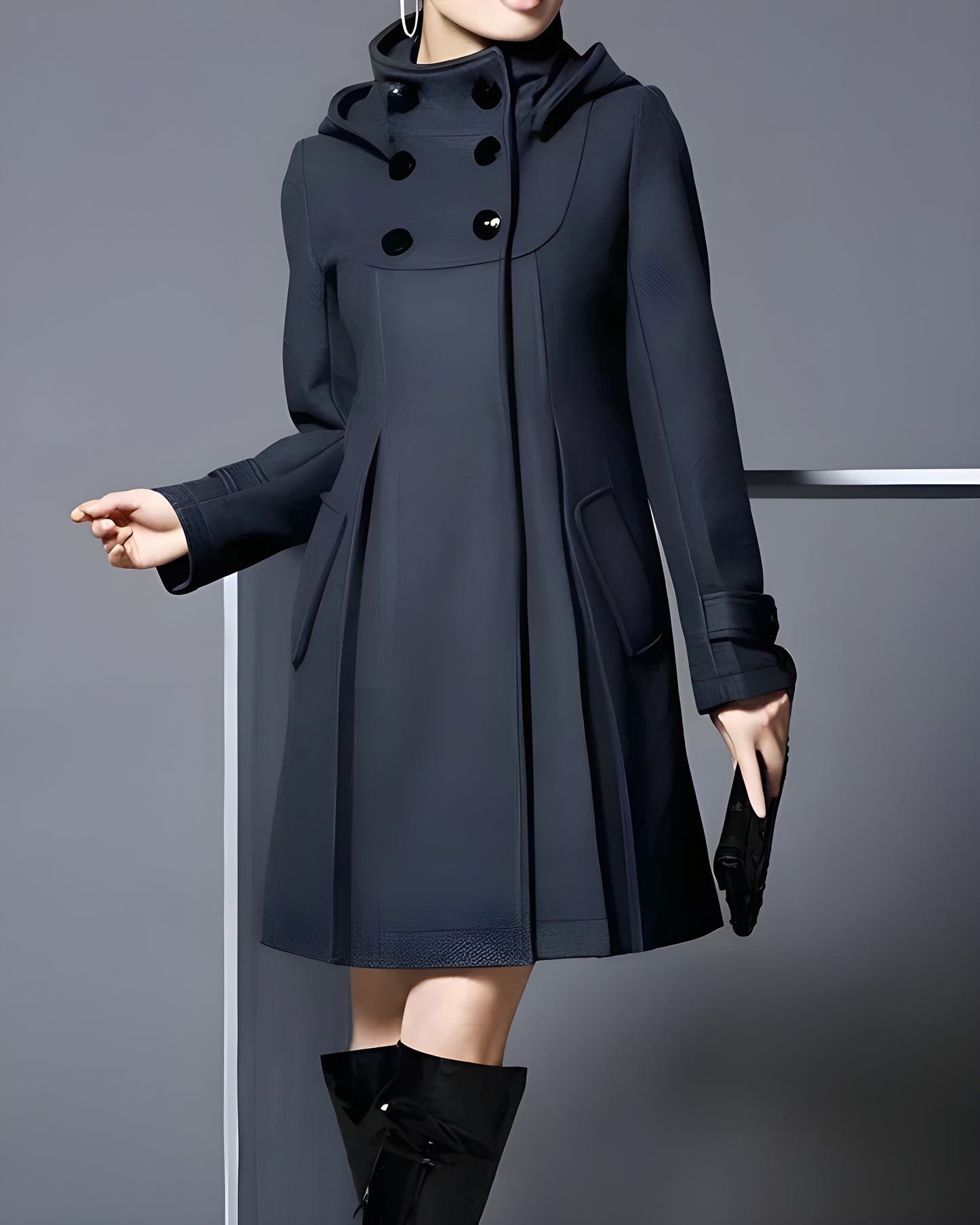 Freja™ | Elegant ullkappa med huva