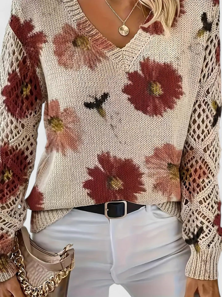 Sara™ | Elegant tröja med blommönster
