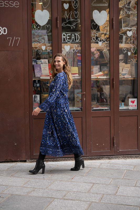 Alexandra™ | Långtryckt Klänning