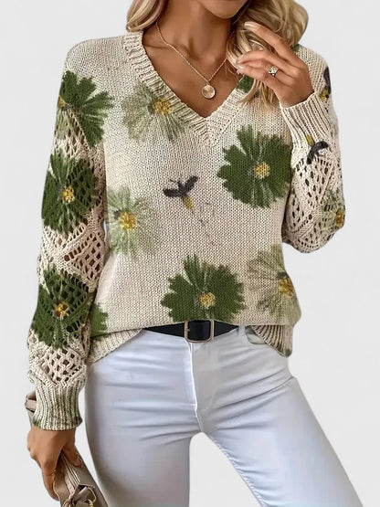 Sara™ | Elegant tröja med blommönster