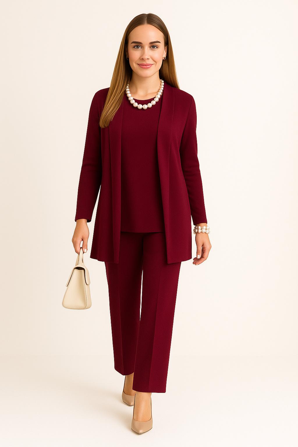 Valeria™ | Set Cardigan, Tröja & Byxor