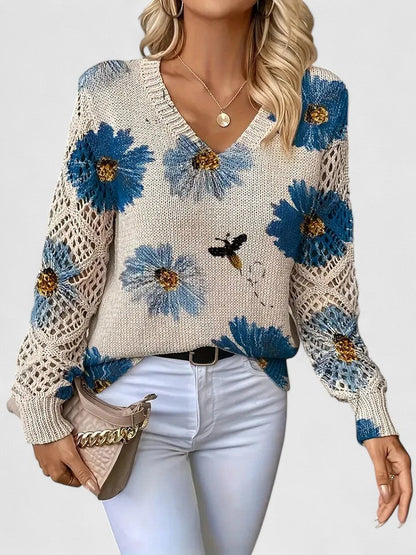 Sara™ | Elegant tröja med blommönster