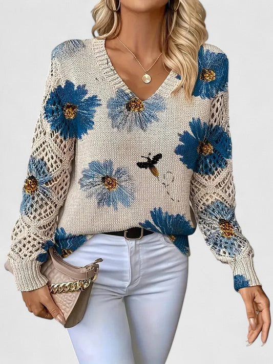 Sara™ | Elegant tröja med blommönster
