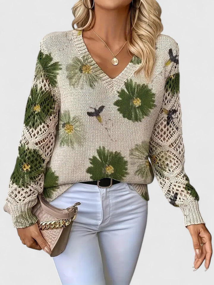 Sara™ | Elegant tröja med blommönster
