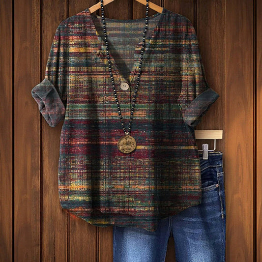 Andrea™ | Elegant blus med patchworklook