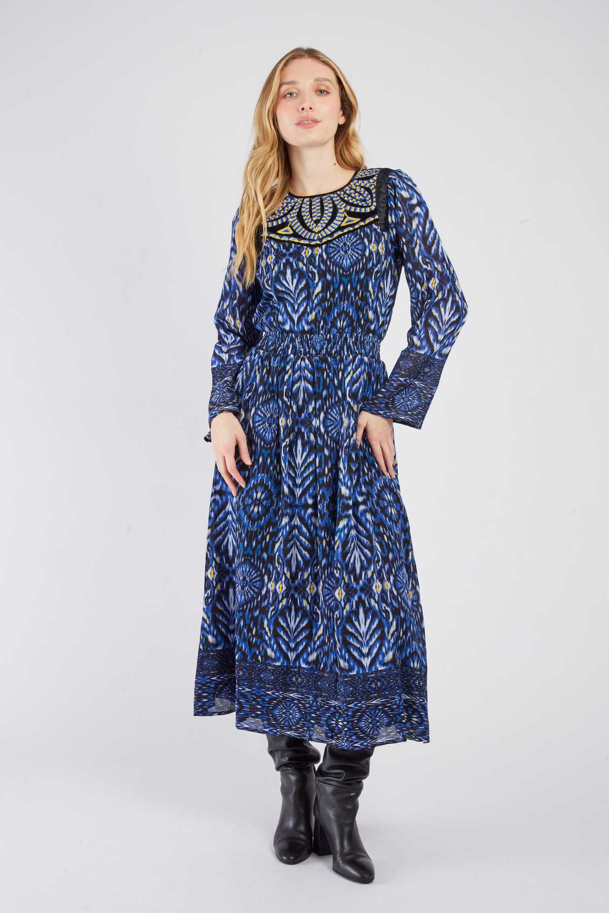 Alexandra™ | Långtryckt Klänning