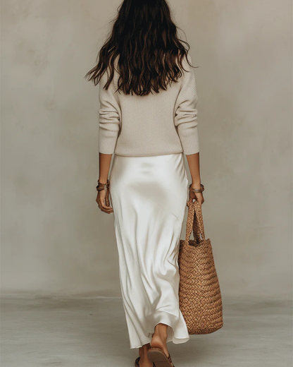 SOLÈNE™ | Ensemble Robe & Gilet en Maille