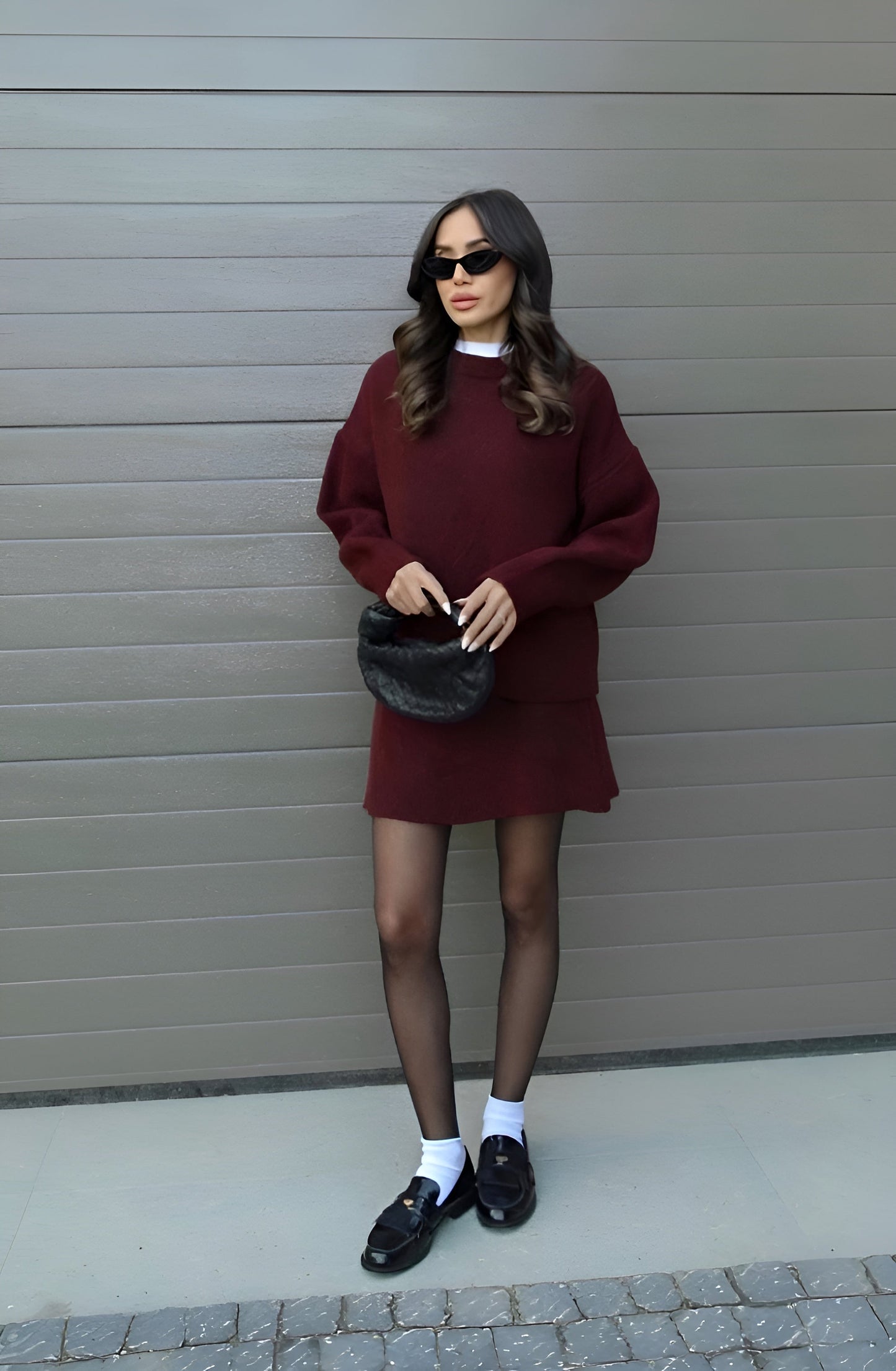 María™ | Stickad Set – tröja & kjol