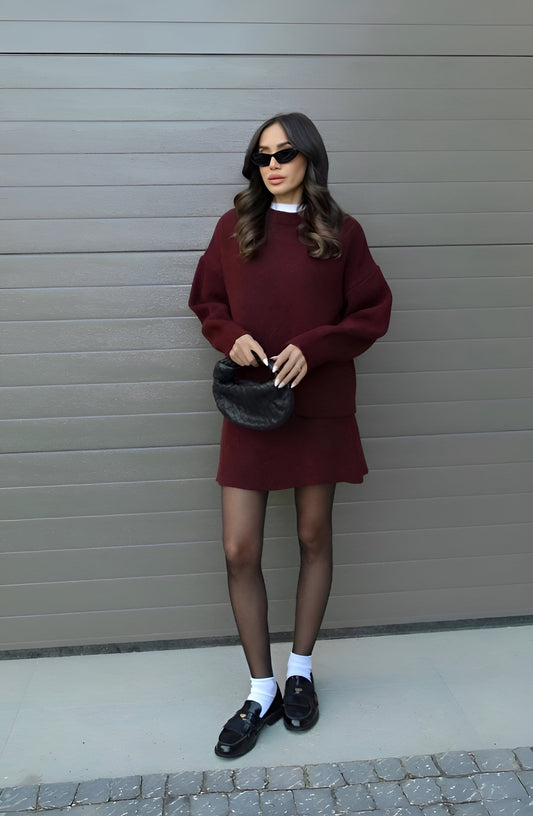 María™ | Stickad Set – tröja & kjol