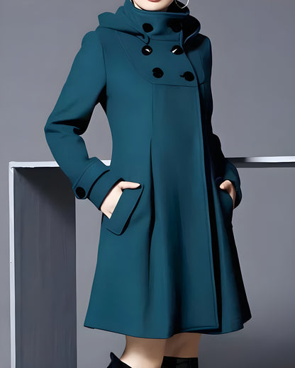 Freja™ | Elegant ullkappa med huva