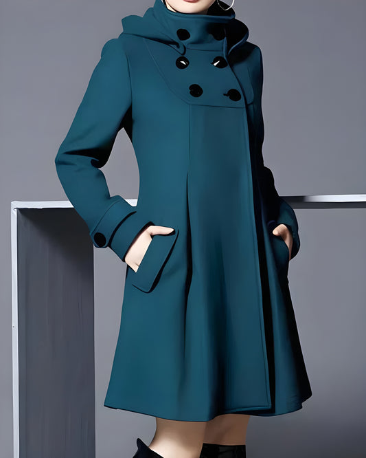 Freja™ | Elegant ullkappa med huva